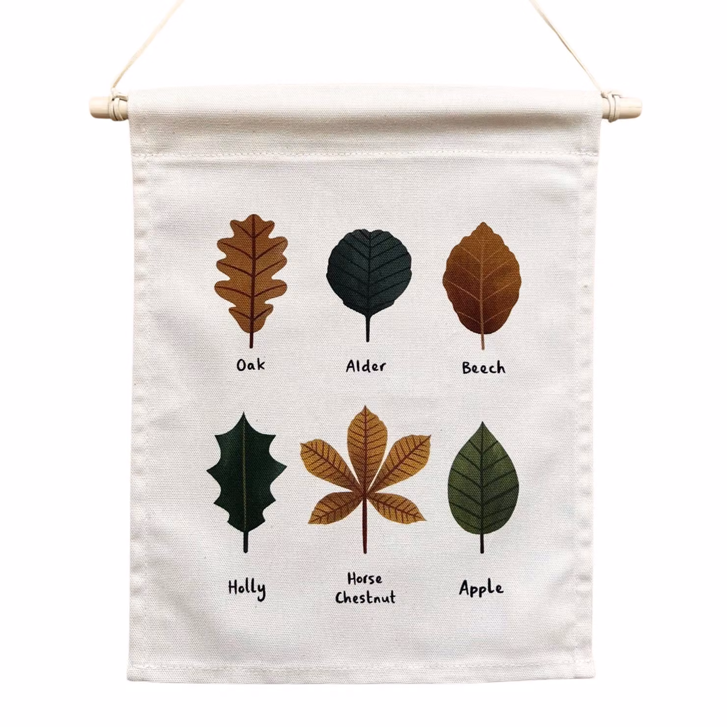 Kid of the Village Leaves Mini Hanging Canvas Illustration for Children, W/H: 32 x 25 cm – 2