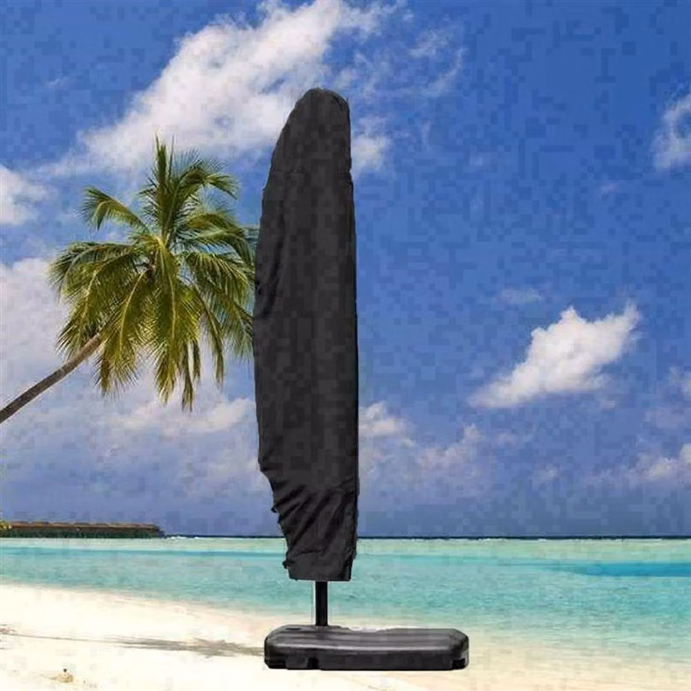FLAVORA Black Polyester Patio Cantilever Parasol Cover for Banana Umbrellas, W: 205 cm, D: 25 cm, H: 50 cm – 4
