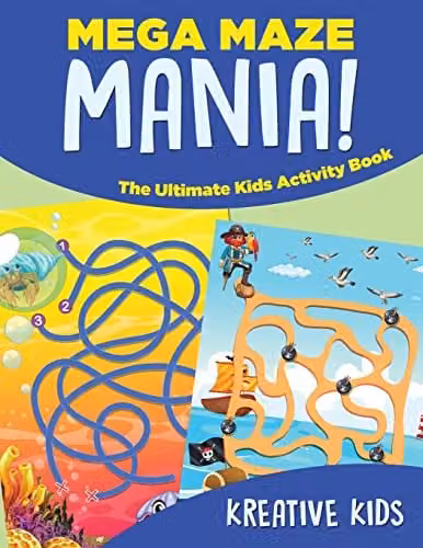 Kreative Kids Mega Maze Mania Ultimate Kids Activity Book, Multicolour