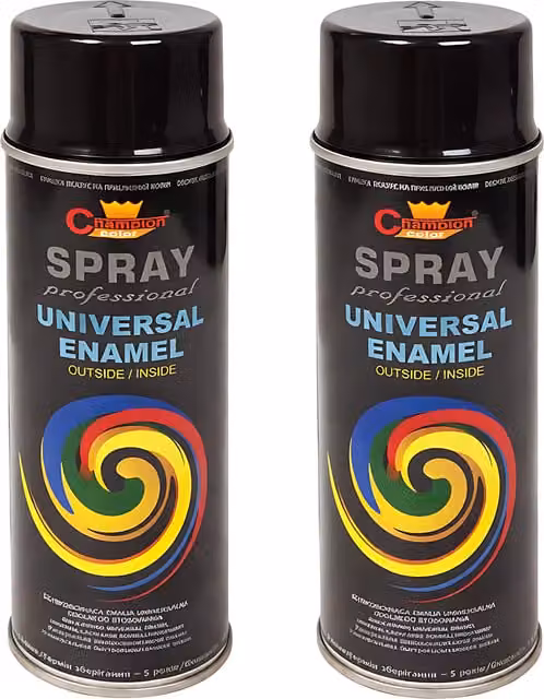 Sola Universal Gloss Enamel Spray Paint, Jet Black Glossy (RAL 9005), 2 x 400 mL – 1