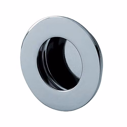 Loops 2 Pack Circular Low Profile Recessed Flush Pulls in Bright Polished Stainless Steel, 50mm Diameter – 2