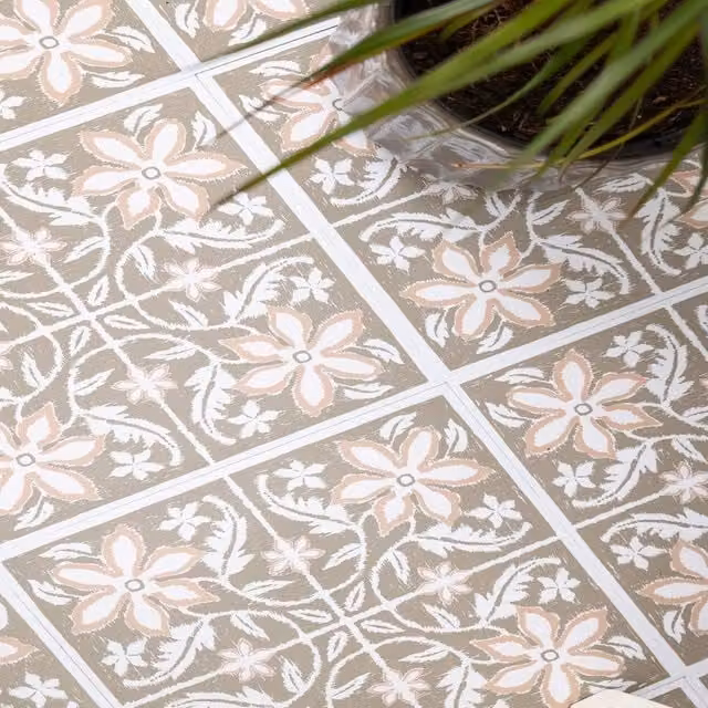 Floor Pops Lillium Green Self Adhesive Vinyl Floor Tiles, Pack of 10 (0.93sqm), W/D/H: 30.48 x 30.48 x 30.48 mm