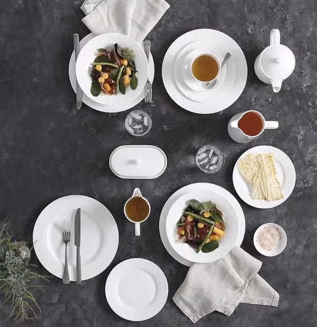 Maxwell & Williams Cashmere Rim Twelve Piece Bone China Dinnerware Set in White