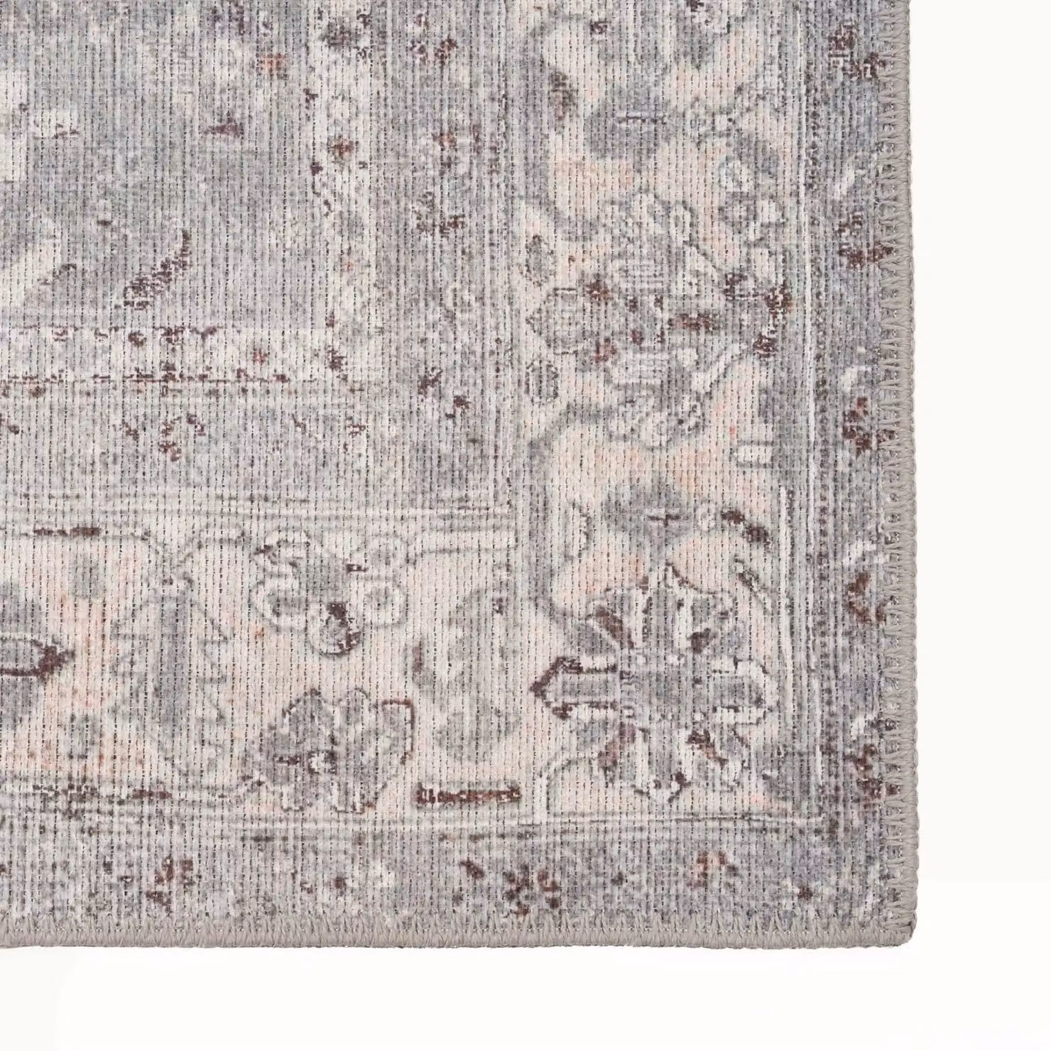 Kukoon Grey Vintage Washable Indoor Doormat and Entrance Rug, W/D/H: 80 x 150 cm – 2