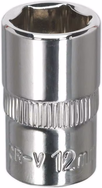 Loops 12mm Forged Steel Drive Socket 3/8 inch Square Drive in Silver Chrome Vanadium – 1