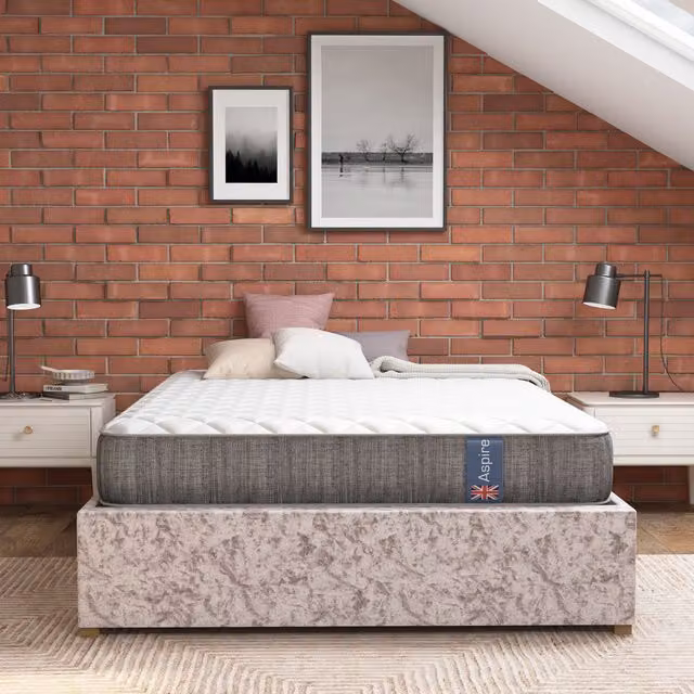 Aspire Thermoregulating Pocket Spring Mattress with Natural Wool and Foam Fillings, White, W/D/H: 180 x 200 cm