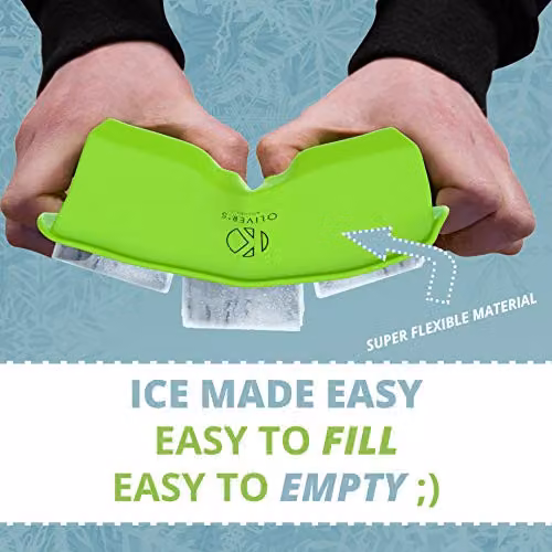 Oliver's Kitchen Silicone Ice Cube Tray Set in Green with Round and Square Moulds – 2