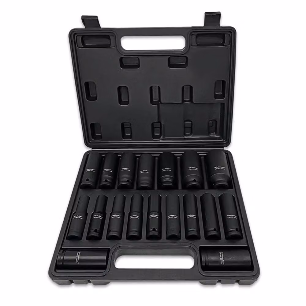 Nordara 18 Piece 1/2 Inch Drive Hex Long Reach Socket Set, 10mm-32mm, Black Chrome Vanadium Steel – 6
