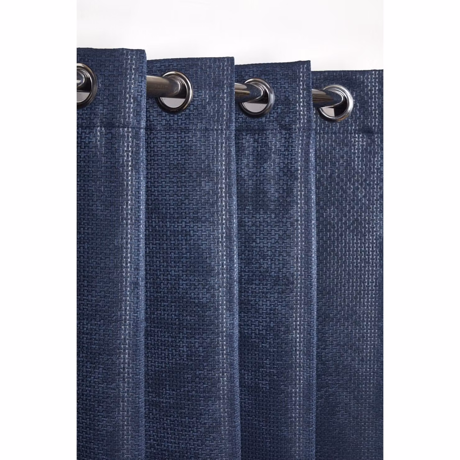 NewEdgeBlinds Metro Thermal Blackout Eyelet Curtains in Blue/Black, Width: 116 cm, Height: 183 cm – 2