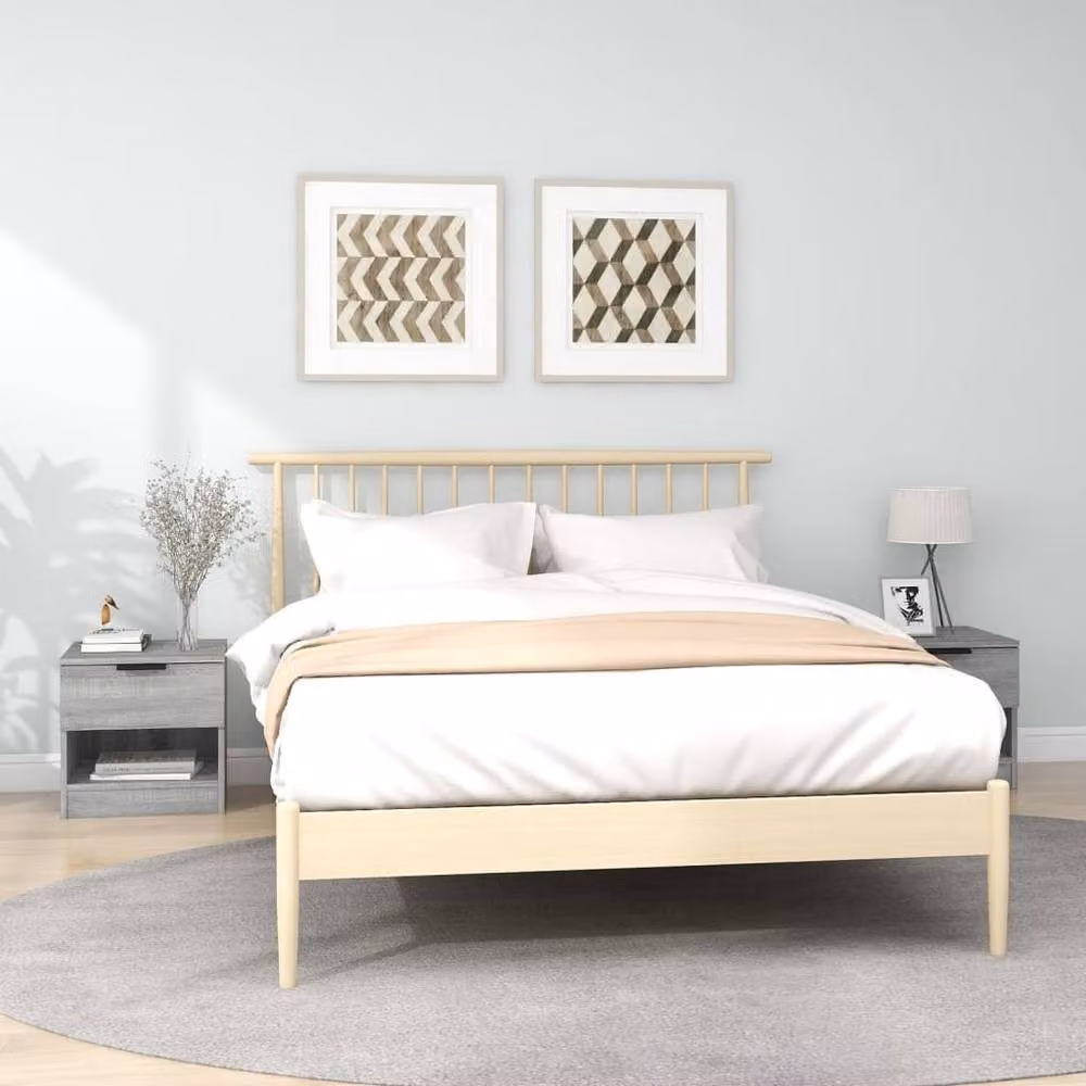 Berkfield Home Set of 2 Grey Sonoma Bedside Cabinets in Engineered Wood – 2