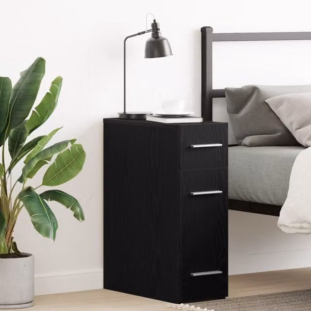 Berkfield Home Apothecary Cabinet in Black Oak, W/D/H: 20 x 45.5 x 60 cm – 1