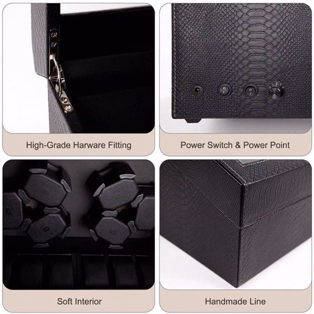 SPETLEK Watch Winder with 6 Slots and 6 Positions in Black – 4