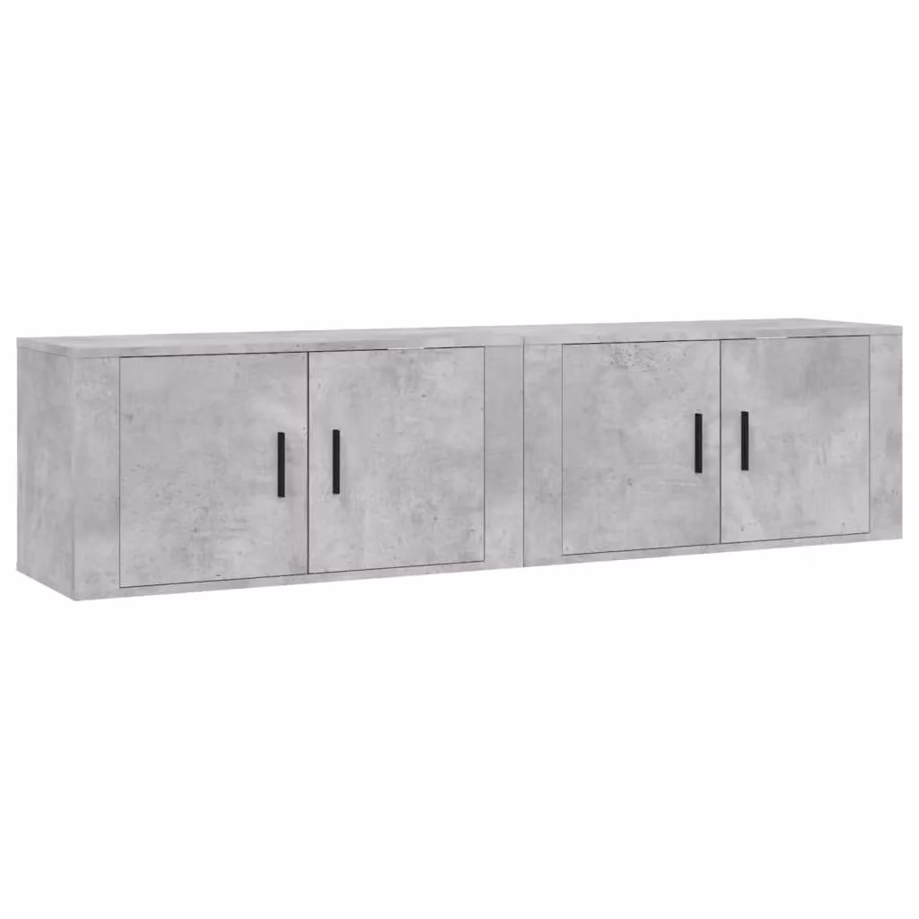 Berkfield Home Set of 2 Wall-mounted TV Cabinets in Concrete Grey, W: 80 cm, D: 34.5 cm, H: 40 cm – 2