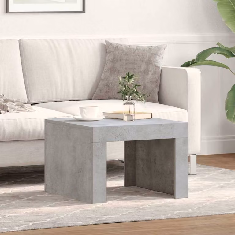 Berkfield Home Durable Concrete Grey Coffee Table, W/D/H: 50 x 50 x 35 cm