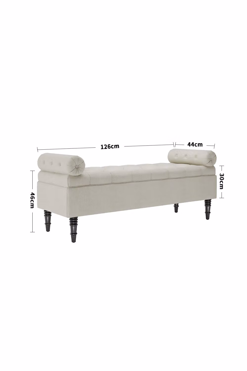 Livingandhome Tufted Flip Top Storage Bench with Armrests in Beige – 2