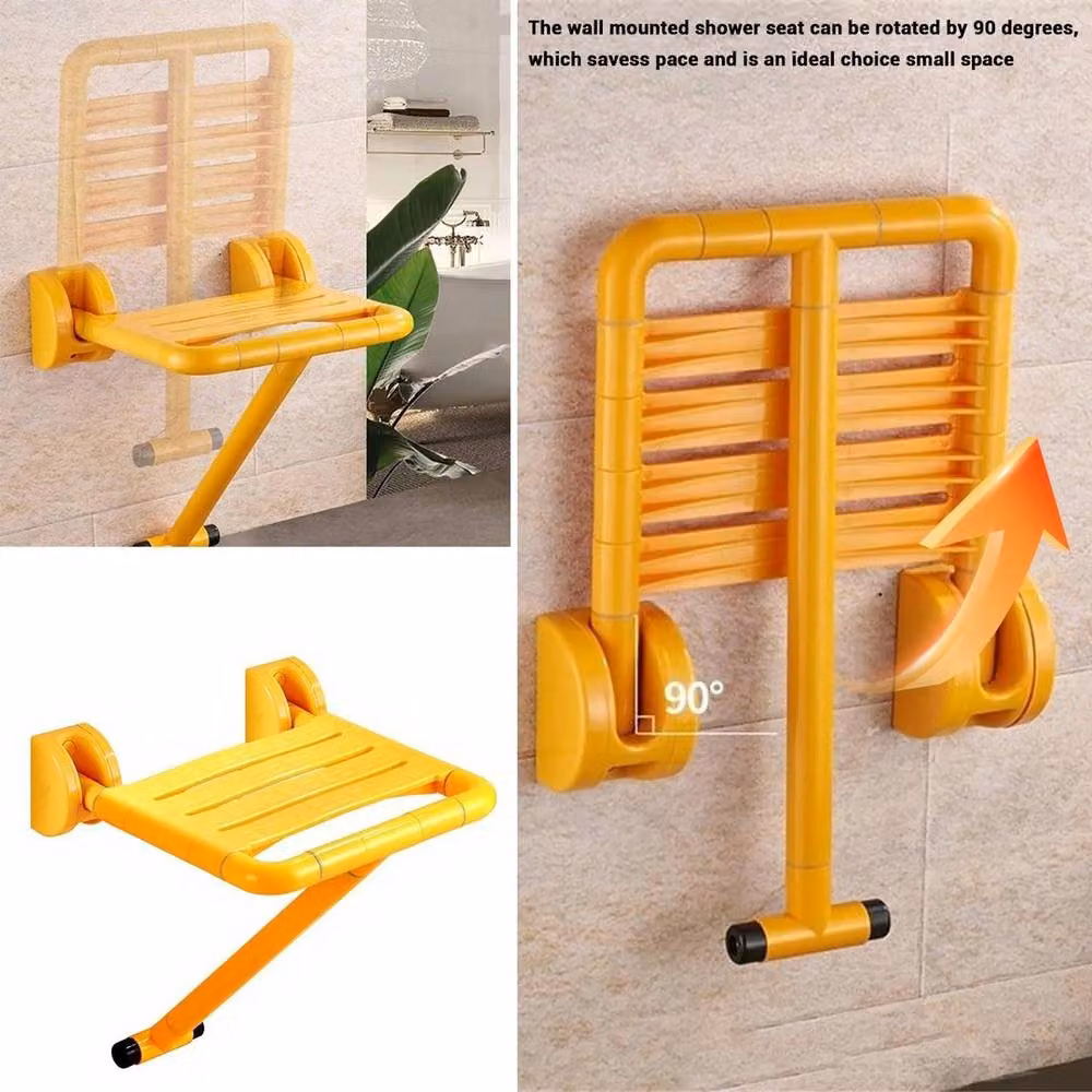 VOGREX Wall Mounted Folding Shower Seat in Yellow – 2