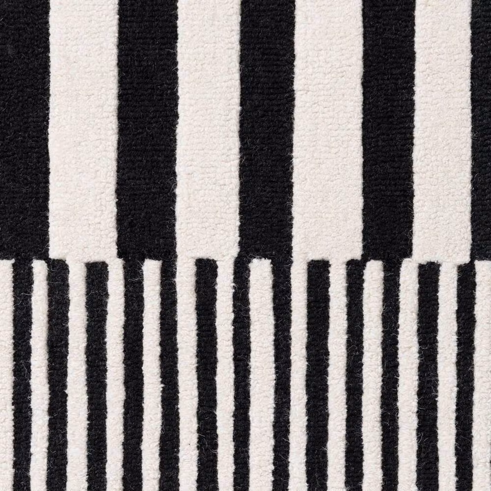 Ted Baker Stryve Geometric Woollen Living Room Rug in Black and White, W/D: 120 x 180 cm – 4
