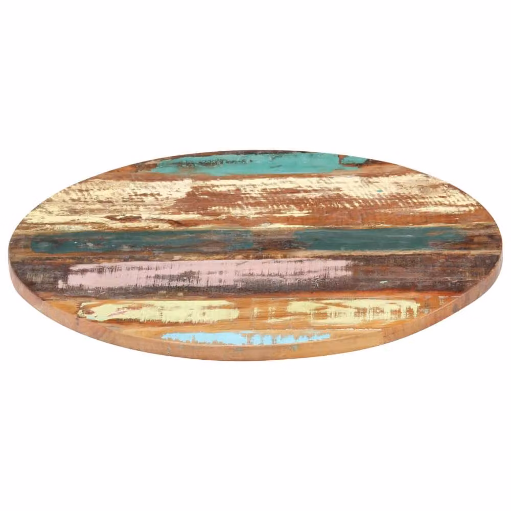 Berkfield Home Round Solid Reclaimed Wood Table Top, Multicolour, Diameter: 50 cm – 2