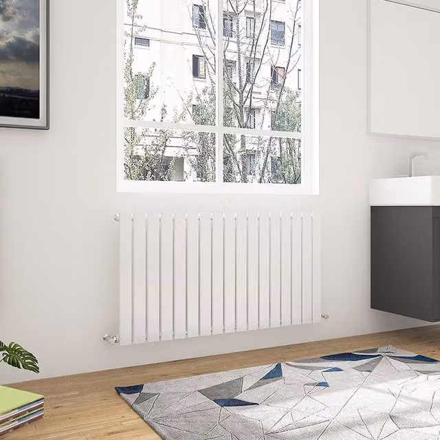 AicaBathroom Horizontal Flat Panel Radiator Central Heating Rad, White, W: 115.6 cm, H: 60 cm, D: 6 cm