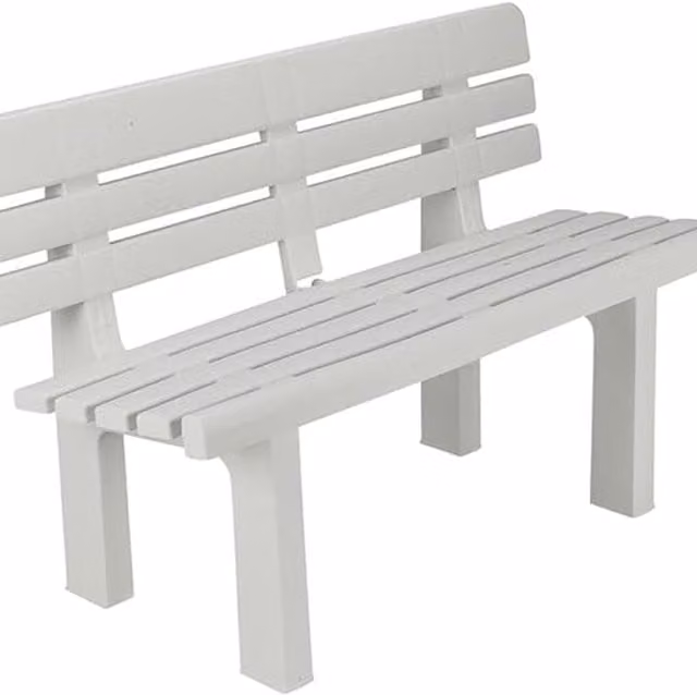 URBNLIVING White 2 Seater Plastic Weatherproof Outdoor Garden Bench