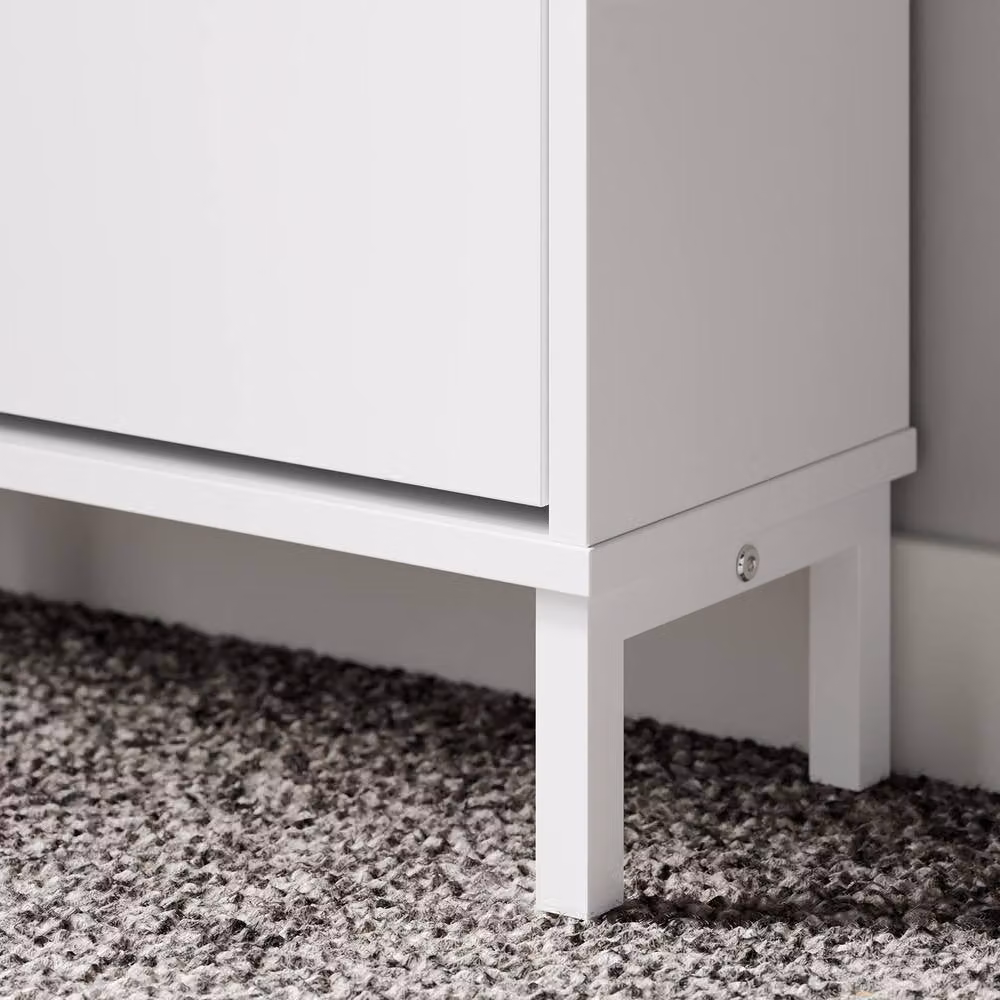 SoBuy Modern Slim Shoe Cabinet with Bamboo Shelves and Hinged Doors in White or Black – 3