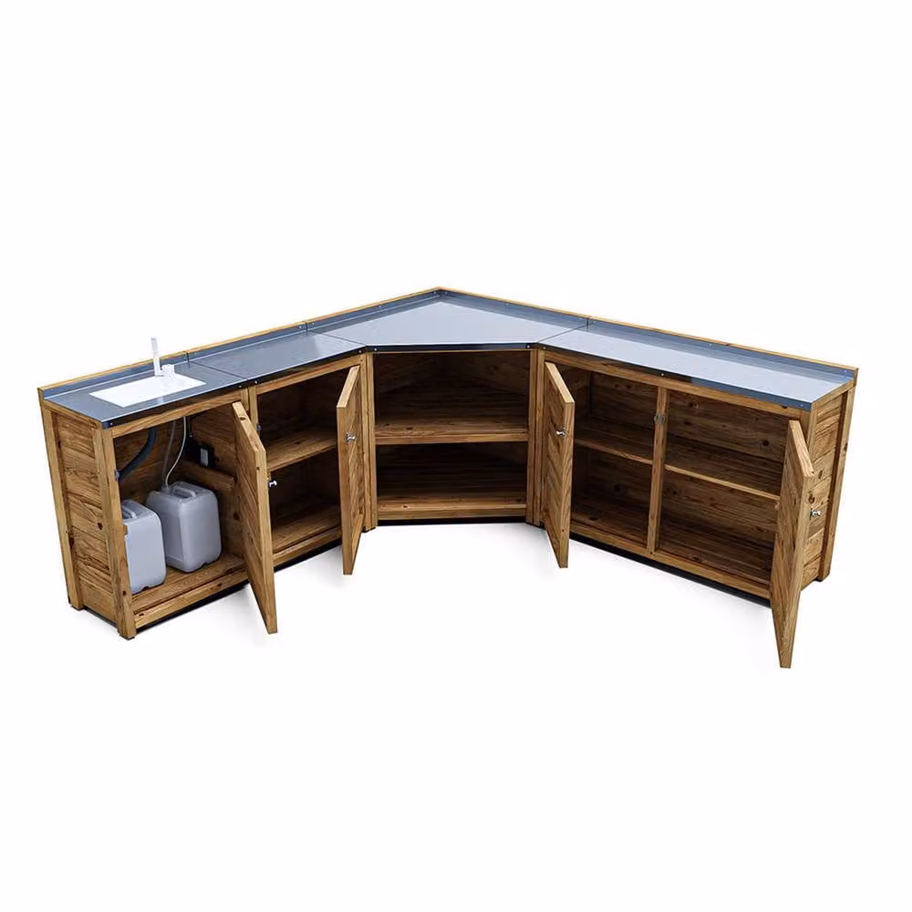 Dunster House Garden Kitchen with Left Side Sink in Brown, W: 200 cm, D: 200 cm – 2