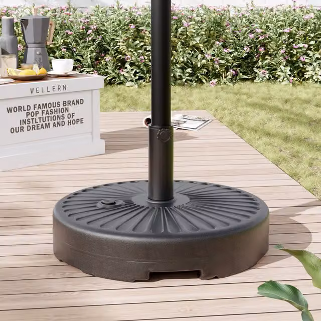 Breeins Decorative Daisy Parasol Base in Black