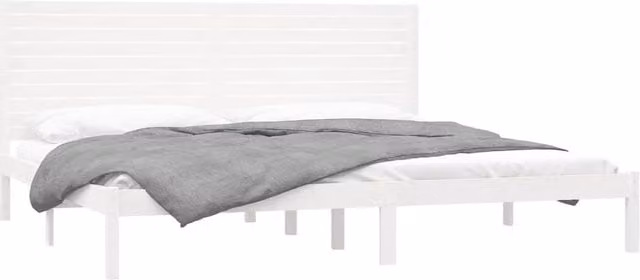 Berkfield Home Beautiful Super King Size Bed Frame in White Solid Pine Wood W/D/H: 180 x 200 cm