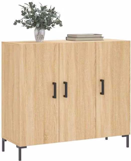Berkfield Home Sonoma Oak Sideboard in Light Oak, W/D/H: 90 x 34 x 80 cm – 1