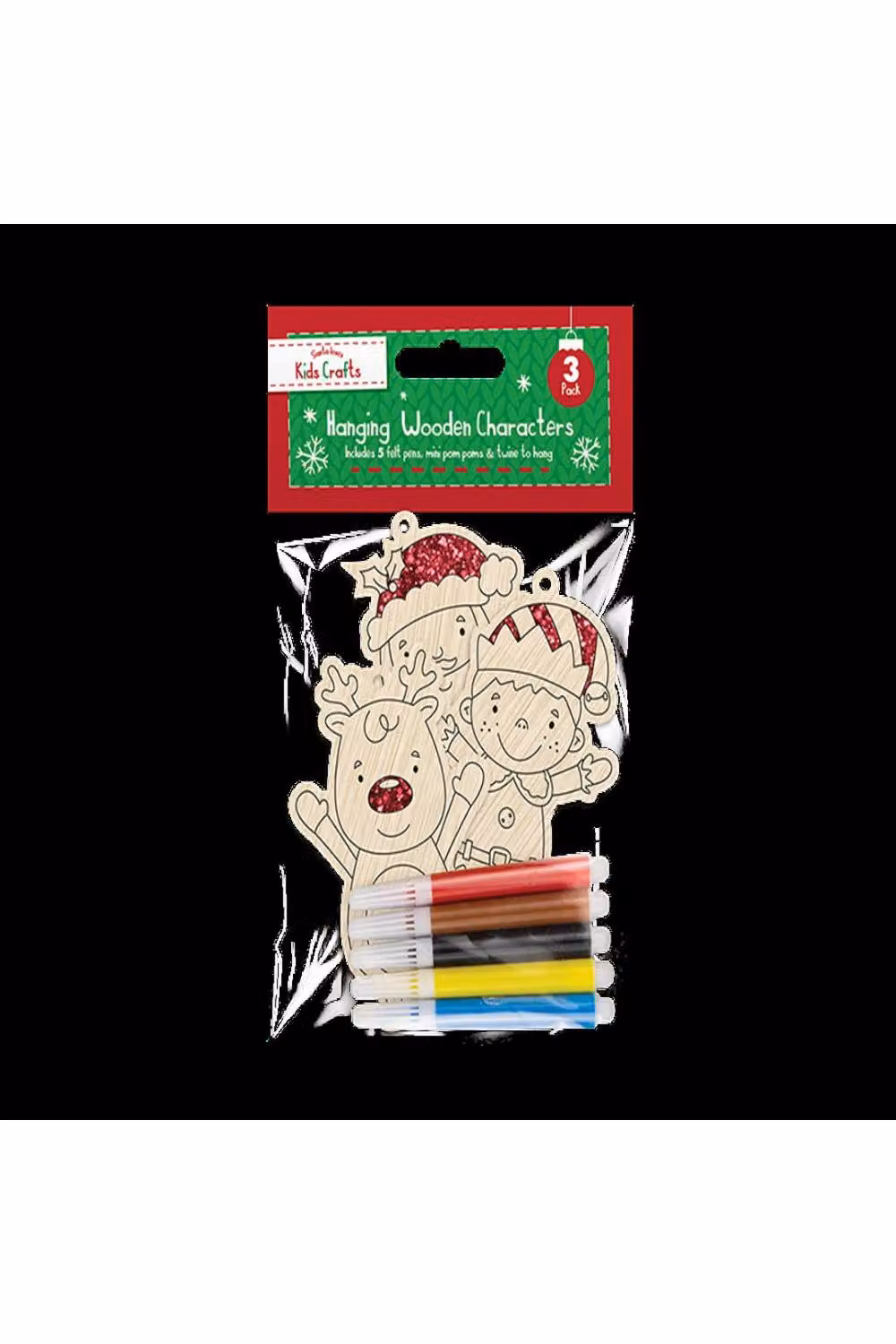 KDMD 18 Pack Multicolour Wooden Colour-In Hanging Characters with Assorted Christmas and Animal Designs – 2