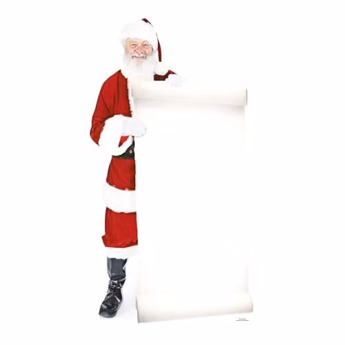 Star Cutouts Ltd SC16 Santa with Large Sign Multicolour Christmas Cardboard Cutout, Height: 180 cm