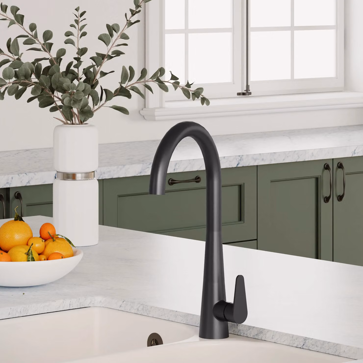 Balterley Situla Single Lever Kitchen Mono Mixer Tap in Matt Black – 3