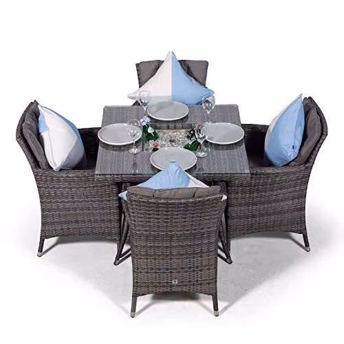 Thats Furniture Savannah 4 Seater Rattan Garden Dining Set with Ice Bucket in Grey – 4