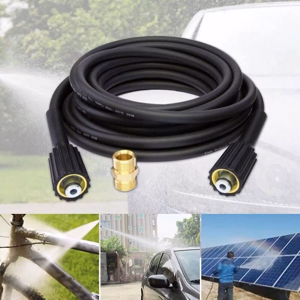 FLAVORA 10m Heavy Duty Replacement High Pressure Washer Hose in Black – 4