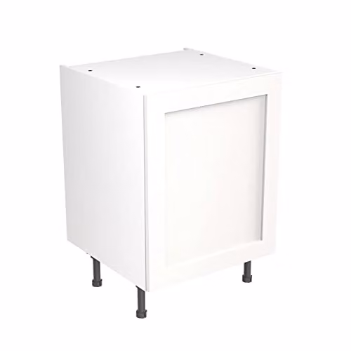 Kitchen Kit Shaker Door Flatpack Base Cabinet in White Matt, W: 60 cm, H: 87 cm