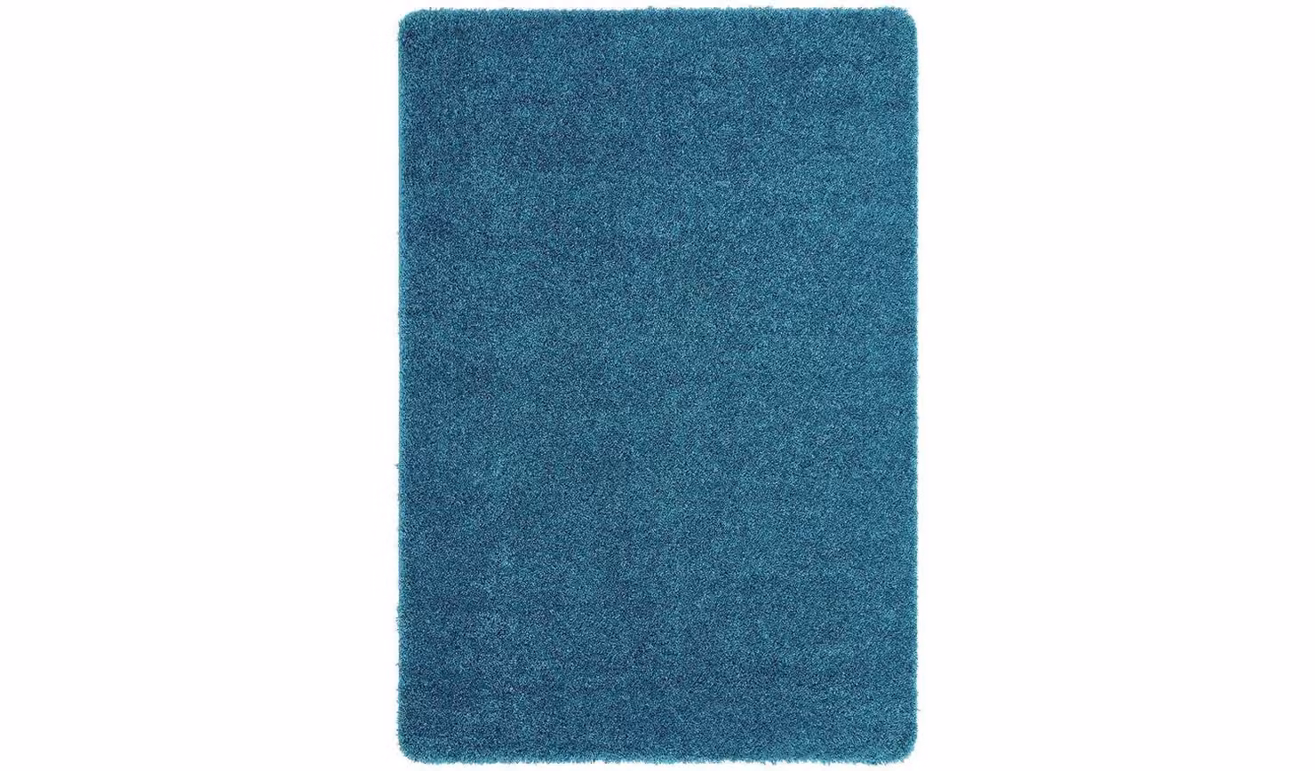 Buddy Plain Petrol Shaggy Washable Rug, W: 140 cm, L: 200 cm