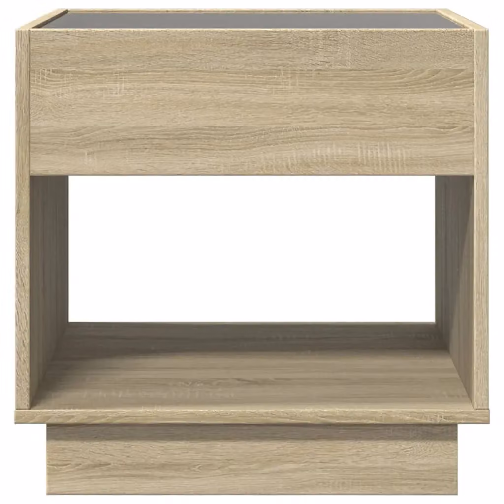 Berkfield Home Infinity LED Coffee Table in Sonoma Oak Brown, W/D/H: 50 x 50 x 50 cm – 4
