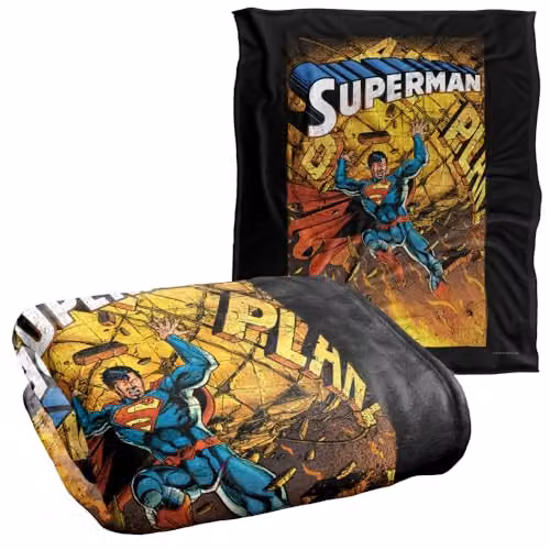 Superman DC Comics Silky Touch Super Soft Fleece Throw Blanket, White, W/D/H: 152 x 127 cm – 2
