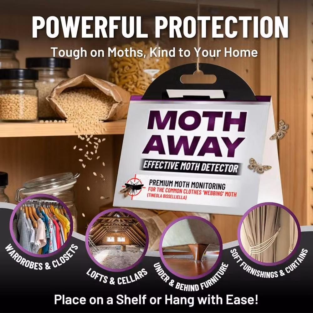 volila Non-Toxic Foldable Triangle Moth Traps for Wardrobes, 12 Pack, Multicolour – 7