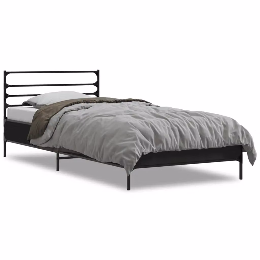 Berkfield Home Small Single Bed Frame in Black, W: 75 cm, L: 190 cm – 2
