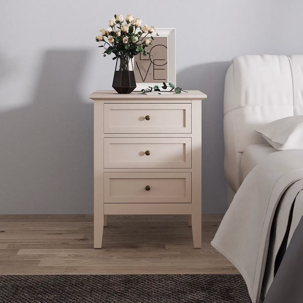 Melody Maison Rowley Modern 6 Drawer Chest of Drawers and Pair of 3 Drawer Bedside Tables in Light Blue – 2