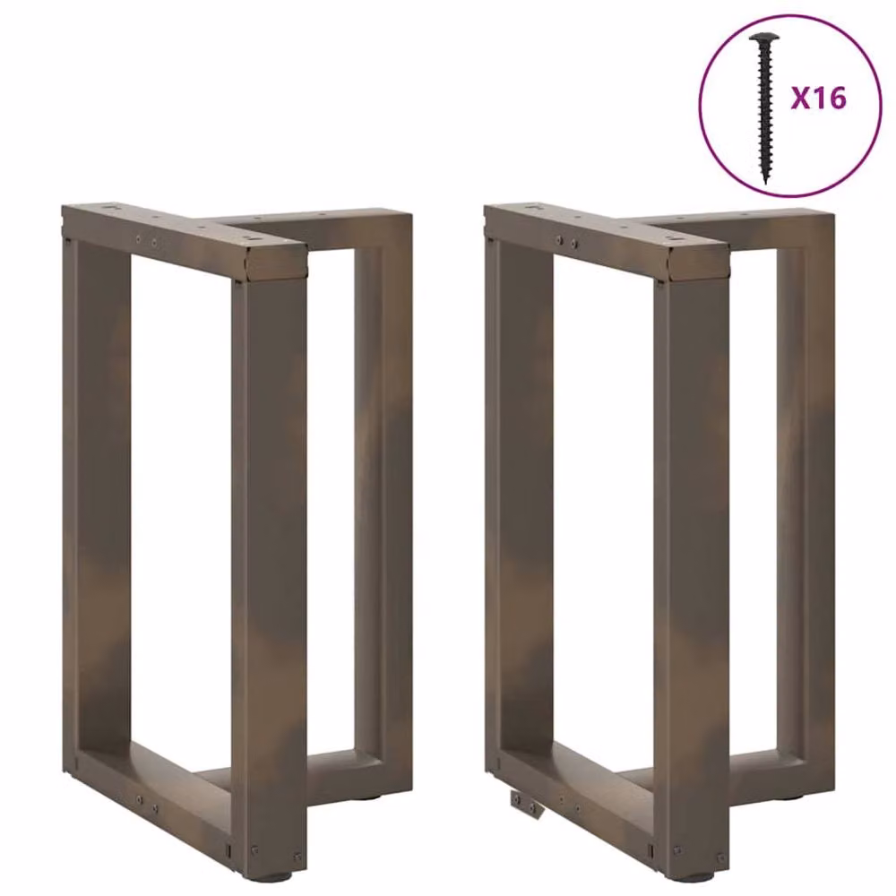 Berkfield Home T-Shaped Dining Table Legs, 2 Pieces, Bronze Steel, W: 60 cm, D: 35 cm, H: 72-73 cm – 3