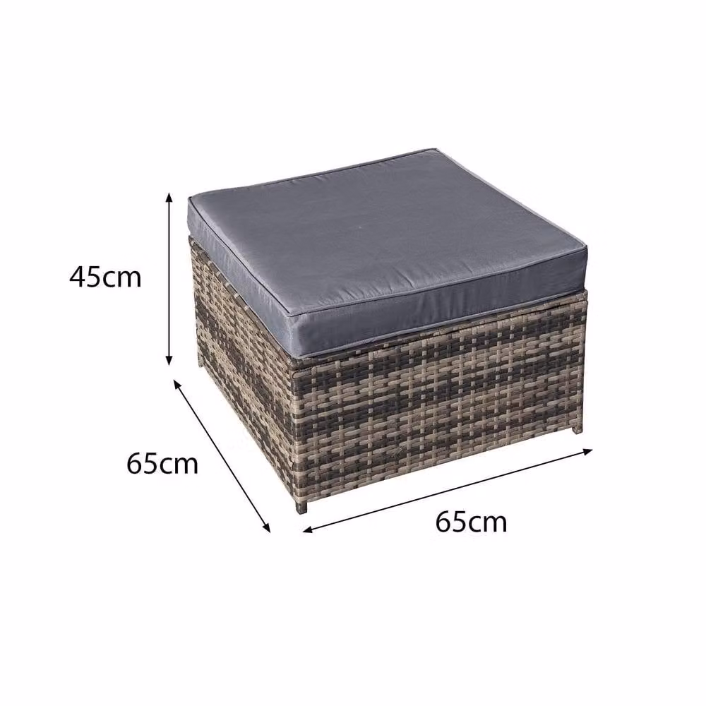 Oseasons Malta Brown Rattan and Metal Garden Footstool – 2