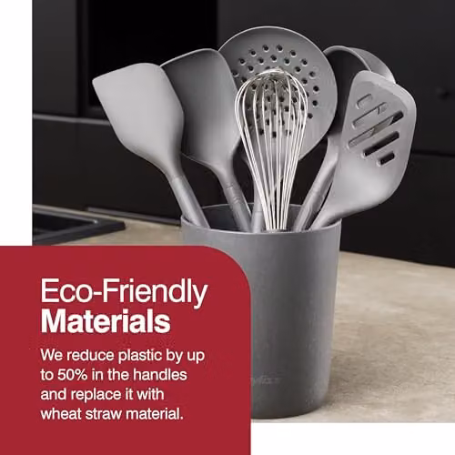 Zyliss 7 Piece Heat Resistant Grey Plastic Kitchen Utensil Set with Round Holder – 4