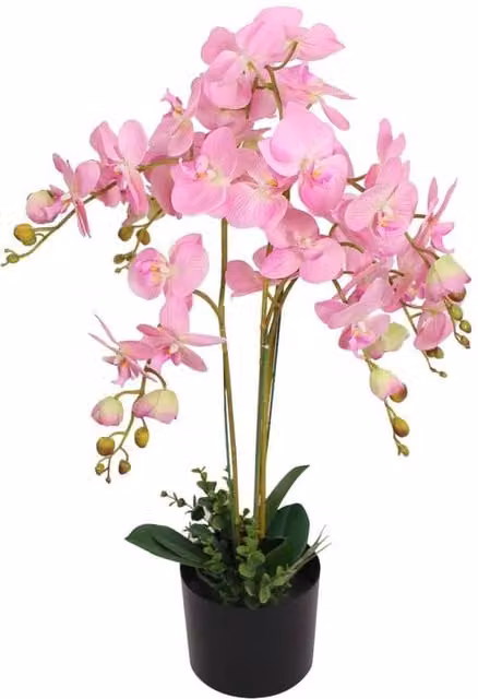 Berkfield Home Pink Artificial Orchid Plant with Pot, Height: 75 cm