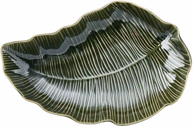 Mikasa Jardin Green Stoneware Leaf Serving Platter – 6