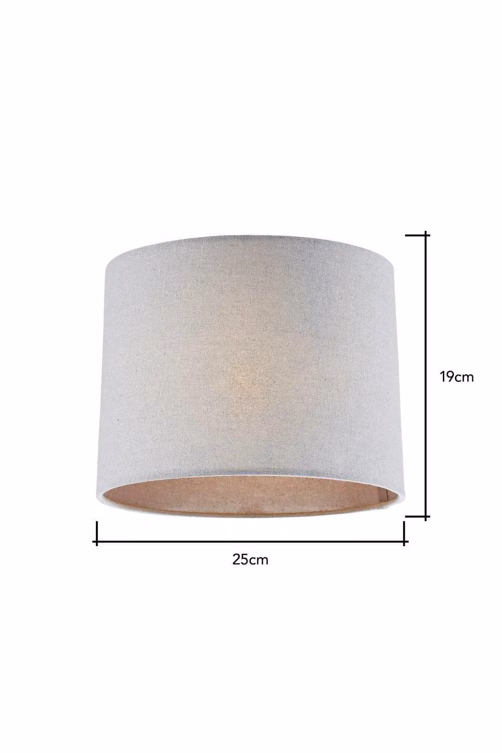 BHS Lighting Mira Small Grey Linen Easy Fit Cylinder Light Shade, Diameter: 25 cm, Height: 19 cm – 3
