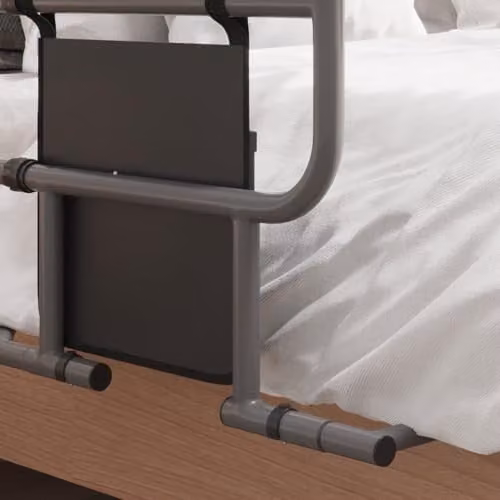 HOMCOM Modern Black Metal Bedside Shelf for Seniors with Side Compartments, W/D/H: 135.0 x 61.0 x 66.0 cm – 9