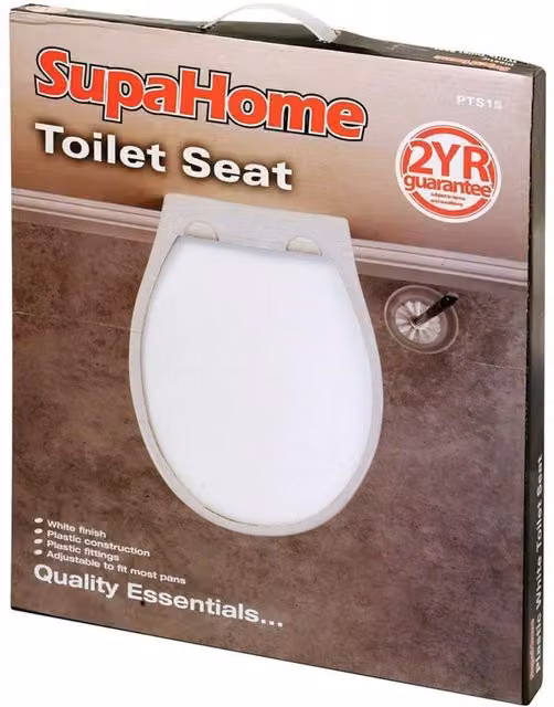 SupaHome Oval Plastic Toilet Seat in White – 1