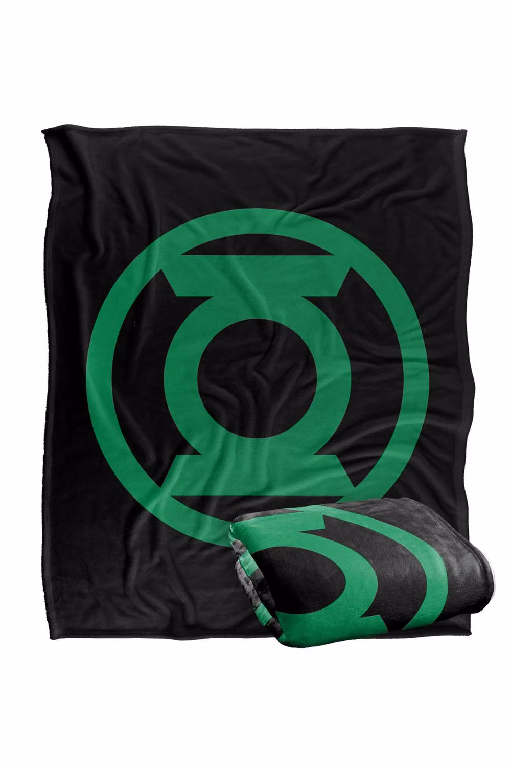 Warner Bros. Green Lantern Green Emblem Super Soft Fluffy Polyester Throw Blanket for Adults, Extra Large, Green and Multicolour – 2